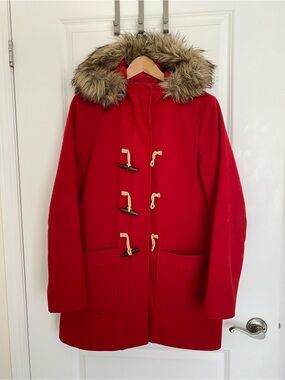 Abercrombie & Fitch | Red Toggle Duffle Coat